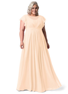 Azazie Daphne Modest Bridesmaid Dresses A-Line Ruffled Chiffon Floor-Length Dress image43