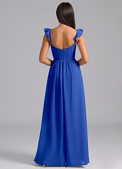 Azazie Denisse Suknie dla druhen Linia A Marszczony Szyfon Do ziemi Sukienka image2