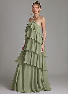 Azazie Deena Bridesmaid Dresses Pistachio A-Line Ruched Chiffon Dress image5