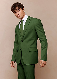 front James Olive Structured Stretch Suit Jacket