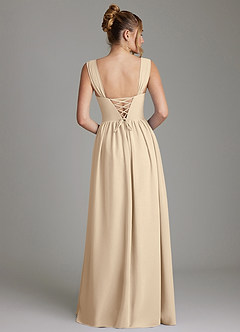 Azazie Caterina Bridesmaid Dresses Champagne A-Line Corset Chiffon Dress image6