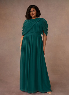 Azazie Olena Mother of the Bride Dresses Peacock A-Line Sequins Chiffon Dress image7