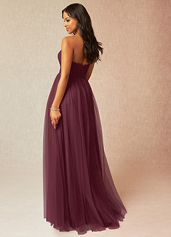 Azazie Roni Bridesmaid Dresses Cabernet A-Line Sweetheart Neckline Tulle Convertible Dress image3