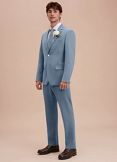 front Ethan Dusty Blue Refined Weave Suit