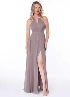 Azazie Evalleen Bridesmaid Dresses Dusk A-Line Pleated Chiffon Dress image2
