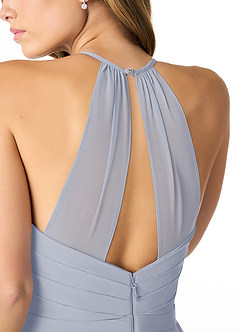 Azazie Dawn Final Sale Agave A-Line Pleated Chiffon Dress image5