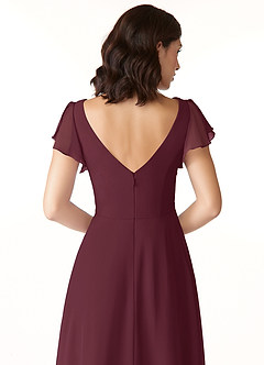 Azazie Omari Vestidos de madrinha de casamento Vestido Cabernet de Chiffon de Linha A image6