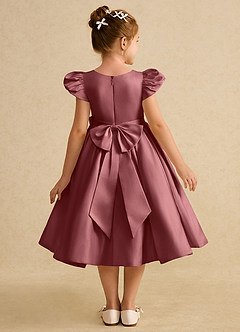 Azazie Pearl Robe Demoiselle D'honneur Fillette Robe Princesse en Mat Satiné Plissée Améthyste image2