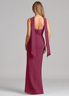 Azazie Calandra Bridesmaid Dresses Mulberry Sheath Pleated Chiffon Dress image2