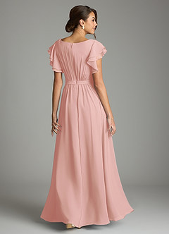 Azazie Daphne vestidos de dama de honor modestos Vestido de Corte en A Volantes Hasta el suelo Gasa image2