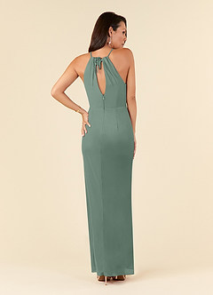 Azazie Hadid Mother of the Bride Dresses Eucalyptus Sheath Pleated Mesh Dress image2
