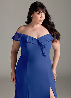 Azazie Sophie Bridesmaid Dresses Royal Blue A-Line Off the Shoulder Chiffon Convertible Dress image11