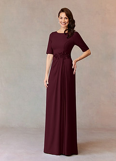 Azazie Joelle Mother of the Bride Dresses Cabernet A-Line Sequins Stretch Crepe Dress image1