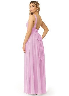 Azazie Kora Bridesmaid Dresses Candy Pink A-Line Pleated Chiffon Dress image5