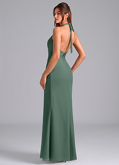 Azazie Valerie Bridesmaid Dresses Sea Moss Mermaid Pleated Chiffon Dress image5