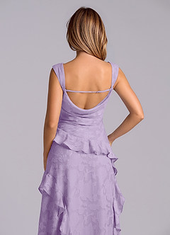 Azazie Sloane Brudtärnklänningar Klä av A-Linje i Blommig Utbrändhet Älskling Halsringning Lila image7