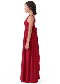 Azazie Kora Vestido de Islas Bermudas de Gasa/ Chiffon de Acampanado con Plisado image5