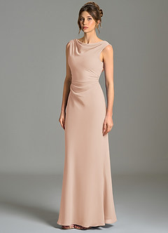Azazie Kieryn Bridesmaid Dresses English Rose Mermaid Pleated Chiffon Dress image3