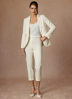 Charlotte Ivory Refined Weave Pants Suit