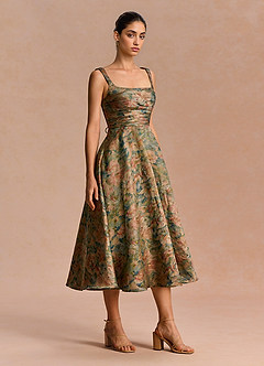 Azaria Vintage Teal Midi Dress image5