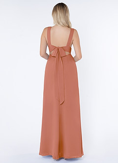 Azazie Christiana Bridesmaid Dresses MAI TAI A-Line V-Neck Pleated Chiffon Dress image2