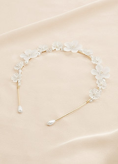 front Diadema de cuentas florales esmeriladas