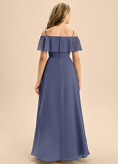 Azazie Maggie Junior Stormy A-Line Off the Shoulder Chiffon Dress image6