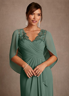 Azazie Forums Mère de la mariée Robes Robe Trapèze en Dentelle Eucalyptus image4