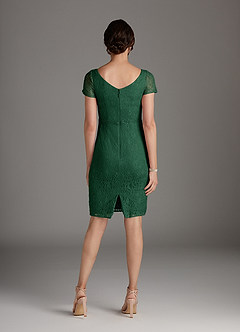 Azazie Lucilia Mother of the Bride Dresses Dark Green Sheath Lace Dress image4