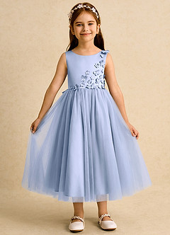 Azazie Malva Robe Demoiselle D'honneur Fillette Robe Princesse en Tulle Arc Eis image2