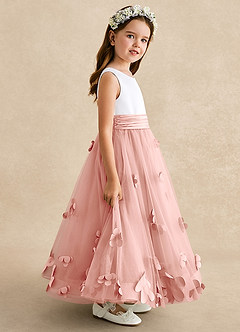 Azazie Vi Flower Girl Dresses Rosette A-Line Sleeveless Tulle Dress image7