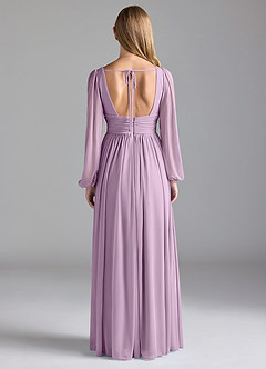Azazie Norah Brautjungfernkleider A-Linie Gittergewebe Kleid Blauregen image6