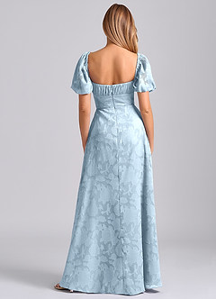 Azazie Mirian Brudtärnklänningar Klä av A-Linje i Blommig Utbrändhet Älskling Halsringning Himmelsblå image6