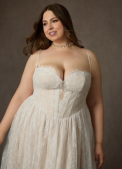 Azazie Lorena Suknie ślubne Linia A Bez ramiączek Sznurówka Pociąg zamiatający Sukienka image13