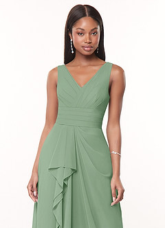 Azazie Julianna Jurken voor bruidsmeisjes Jurk van Chiffon met A-Lijn Matcha image5