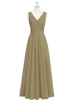 Azazie Flora Bridesmaid Dresses Moss Green A-Line Pleated Chiffon Dress image7
