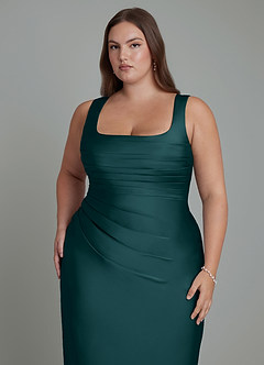 Azazie Agustina Brautjungfernkleider Meerjungfrau-Linie Korsett Stretch-Satin Kleid Kiefer image12