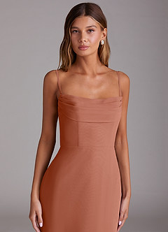 Azazie Saige Bridesmaid Dresses MAI TAI A-Line Off the Shoulder Chiffon Convertible Dress image2
