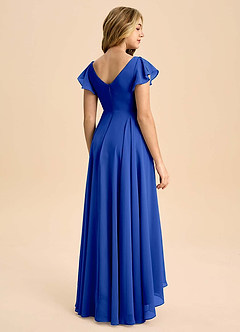 Azazie Caria Junior Royal Blue A-Line Pleated Chiffon Dress image2