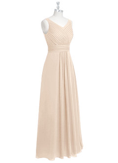 Azazie Pierrette Bridesmaid Dresses White Alabaster A-Line Pleated Chiffon Dress image9