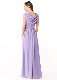 Azazie Organa Robes de demoiselle d'honneur Robe Trapèze en Mousseline de soie Plissée Lilas image4