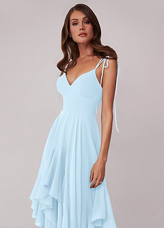 Barbie ♥ Azazie Bridesmaid Dresses Sky Blue A-Line Bow Chiffon Dress image5