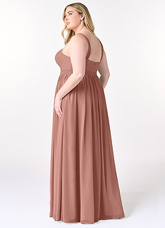 Azazie Elvira Bridesmaid Dresses Cedar Rose A-Line Pleated Chiffon Dress image10