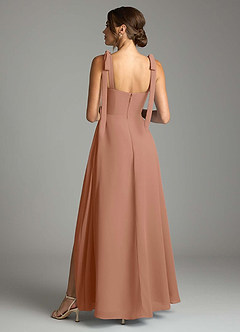 Azazie Debra Bridesmaid Dresses Bronzer A-Line with Pockets Chiffon Convertible Dress image10