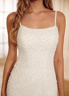 Florginem White Beading Lace Wedding Guest image6