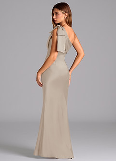 Azazie Yuanna Bridesmaid Dresses Frost Mermaid One Shoulder Stretch Satin Dress image6