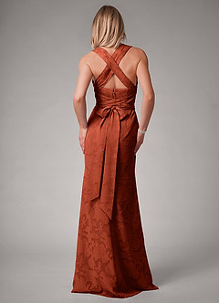 Azazie Luci Bridesmaid Dresses Auburn Mermaid Pleated Floral Burnout Convertible Dress image2