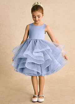 Azazie Tinie Flower Girl Dresses Ice Ball-Gown Bow Tulle Dress image5