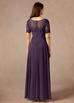 Azazie Raissa Abiti per la Madre della Sposa Abito A-Line in Chiffon Pizzo Prugna image2