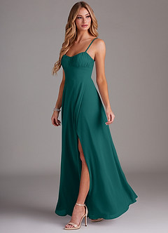 Azazie Breonna Bridesmaid Dresses Peacock A-Line Sweetheart Neckline Chiffon Dress image3